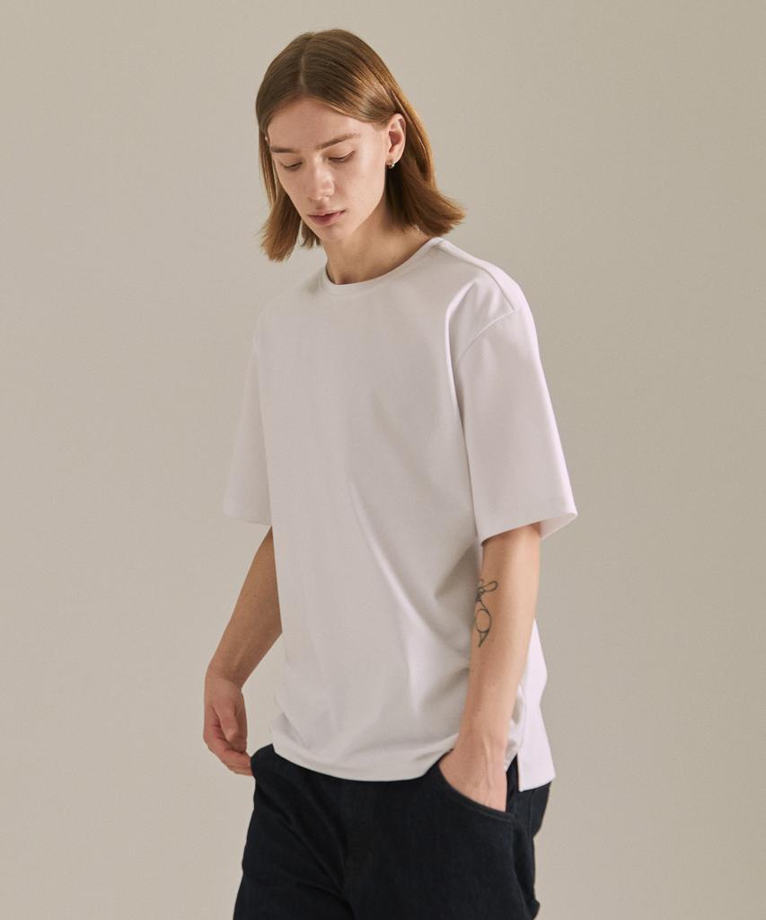 BASIC HOUSE Uni Cool Ponte Футболка с коротким рукавом Белый Lyts3103 (Тип А)
