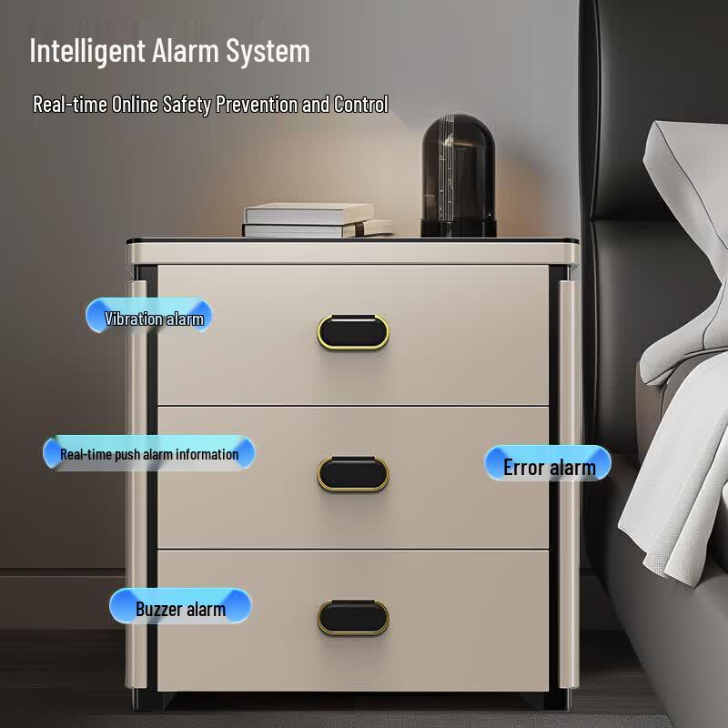 Tiger Brand Smart Bedside Safe with Fingerprint & Bluetooth Speaker