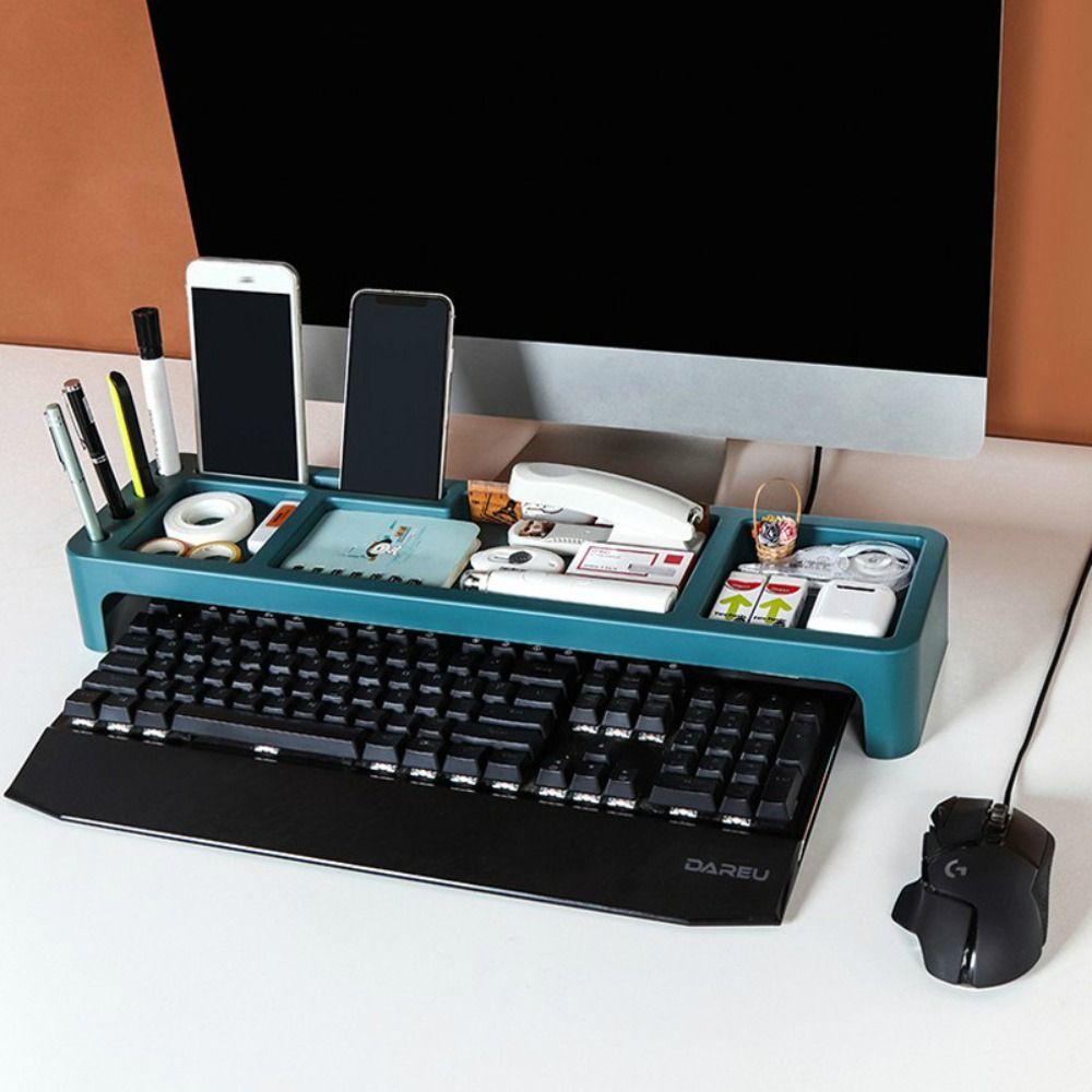 Пластиковая настольная стойка для хранения клавиатуры, многофункциональная косметическая полка для хранения дома/офиса