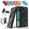 Punk Armor Shockproof Back Case For Xiaomi 13 11 Poco X4 M5 11T Hidden Stand Hard Full Protection Back Cover For Redmi Note 9 10 11 12 K40 10C