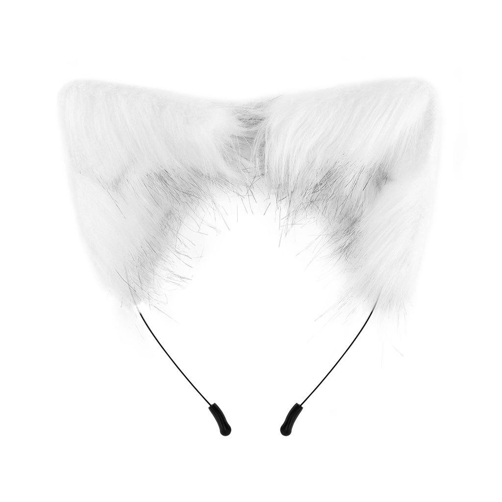 Halloween Beast Ear Tail Set Cos Plush Cat Ear Headband Tail Accessories Simulation Fox Ear Cat Girl Headdress
