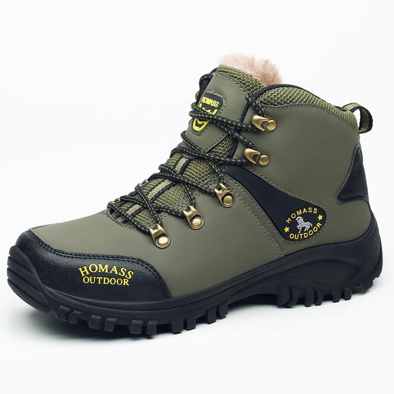 Men's Hiking Boots Warm Waterproof Boots Outdoor Sports Shoes Winter Snow Boots for Men