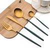 16Pcs Cutlery Sets Gold Dinnerware Set Stainless Steel Matte Knife Fork Spoon Kitchen Silverware Flatware Tableware Set