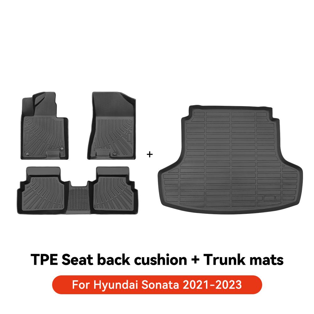 YZ For Hyundai Santa Fe MX5 Sonata Tucson NX4 Kona Grandeur KIA Sorento Car Trunk Mat Luggage Mat TPE LHD Set Floor Liner Mat