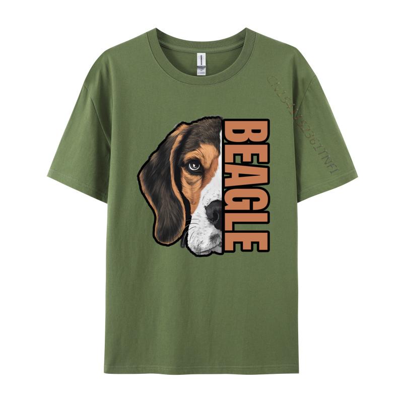 Beagle HalfFace Tshirt Gift TShirt Youthful T Shirts For Unisex Cotton Tops Tees Street Cheap Pop Art