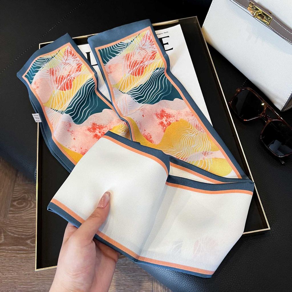 Spring and Autumn New Silk Scarf Korean Edition Fashion Matching Shirt Suit Professional Scarf Narrow Long Neck Neck Scarf