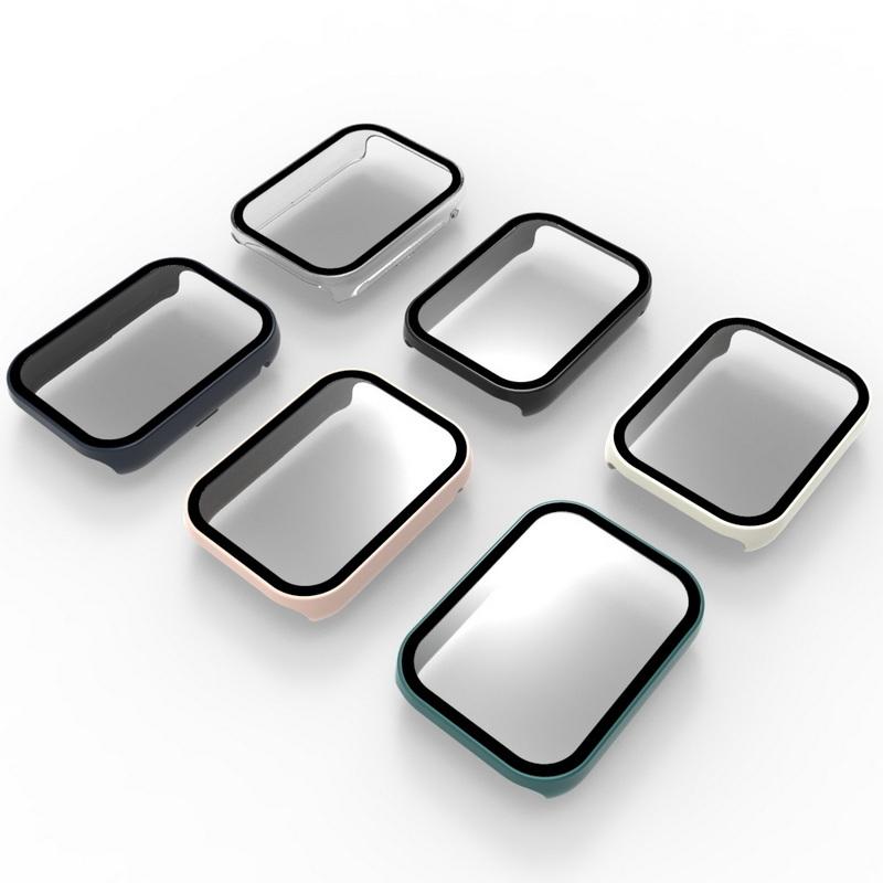 Чехол для Xiaomi Mi Watch Band 8 Pro 7 Pro PC, твердое закаленное стекло, защитный экран, универсальный бампер, одноцветные чехлы для часов, аксессуары