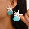 Scallop Starfish Stud Earrings Bohemian Starfish Pendant Earrings Retro Shell Drop Earrings  Gift