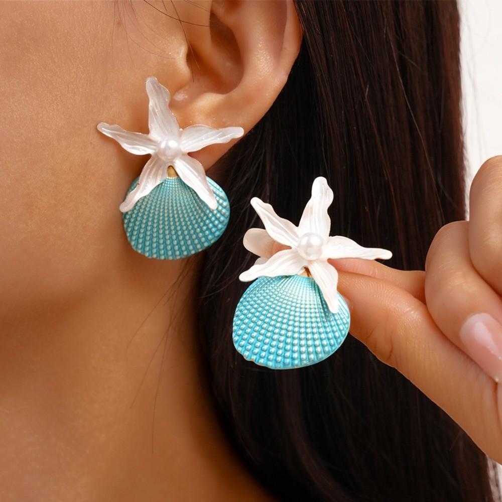 Scallop Starfish Stud Earrings Bohemian Starfish Pendant Earrings Retro Shell Drop Earrings Gift