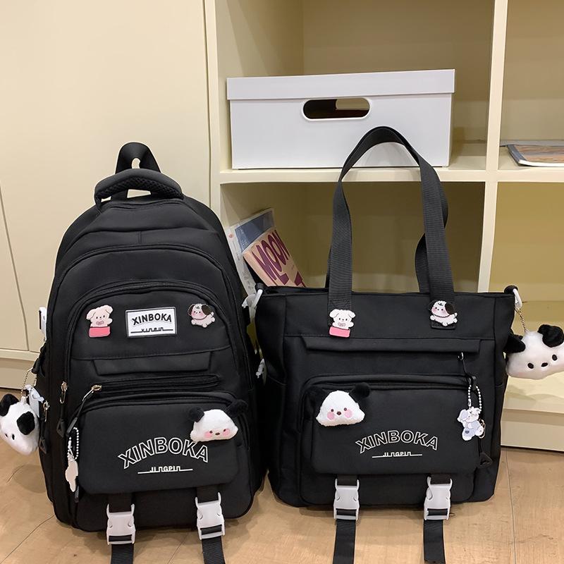 Школьные рюкзаки для студенток колледжа Простые и милые Большой вместимости для старшеклассниц и учениц средней школы Рюкзак из двух частей