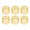 6pcs Napkin Ring Set Electroplating Golden Hollow Out Napkin Rings Buckles for Dining Anniversary