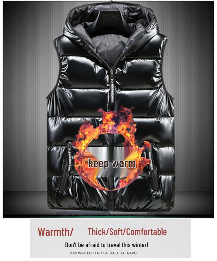 Мужской зимний хлопковый жилет - Утепленный, с принтованным логотипом