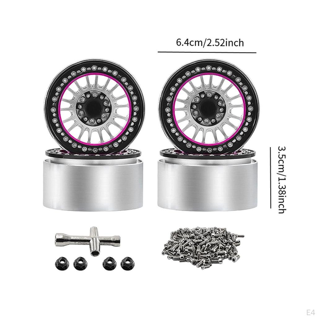 4 Pieces 1/10 RC Crawler Wheel Rims Accessory Replace High Performance Sturdy Spare Parts Car