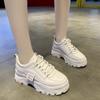 Fashion Chunky Sneakers Women Spring Autumn Thick Bottom Dad Shoes Woman Fashion PU Leather Platform Sneakers Ladies 2024