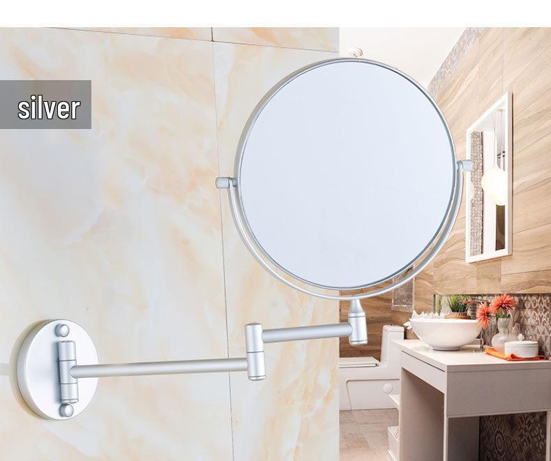 Wall-Mounted Rotating Double-Sided Vanity Mirror with Magnification