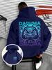 Japanese Daruma Doll Men's Double-sided Printed Autumn/Winter Fashion Hooded Sweatshirt, Comfortable, Casual, and Versatile Pullover