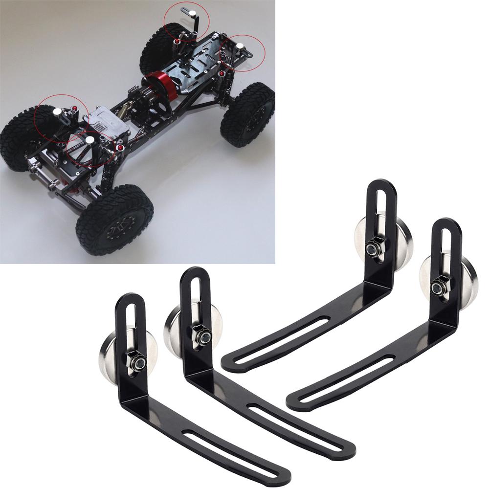 4PCS RC Car Body Mount Metal L-Bracket with Magnet for SCX10 90046 D90 1/10 RC Crawler Car