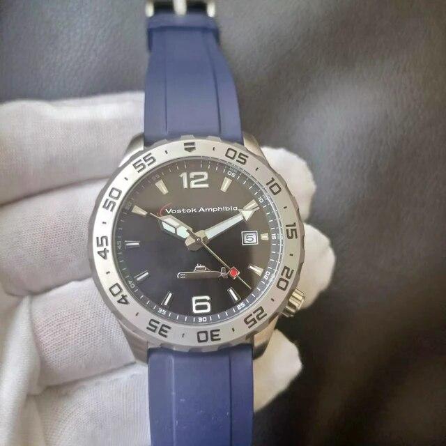 Fashion Branded Steel Sport Watches Mechanical Waterproof Automatic Movement Vostok Amphibia Wristwatch for Men Japanese Timepiece