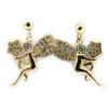 [L4289] - Gold Plated 'Tinker Bell' Earrings Golden White - 20x15 Mm