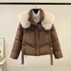 Fake Fur Collar Parka Down Cotton Jacket Short Winter Women Thick Snow Wear Coat Lady Clothing Female Jackets Parkas