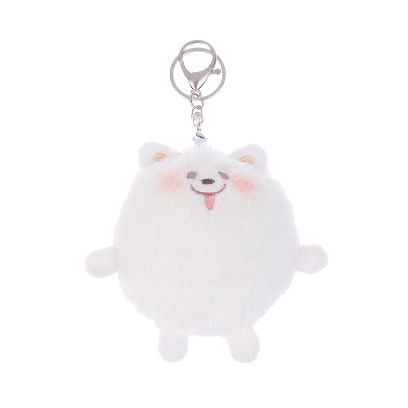 Плюшевая подвеска в виде маленькой белой собаки самоеда, брелок для ключей, мягкая кукла, брелок для ключей от машины, сумка, декор, подарок