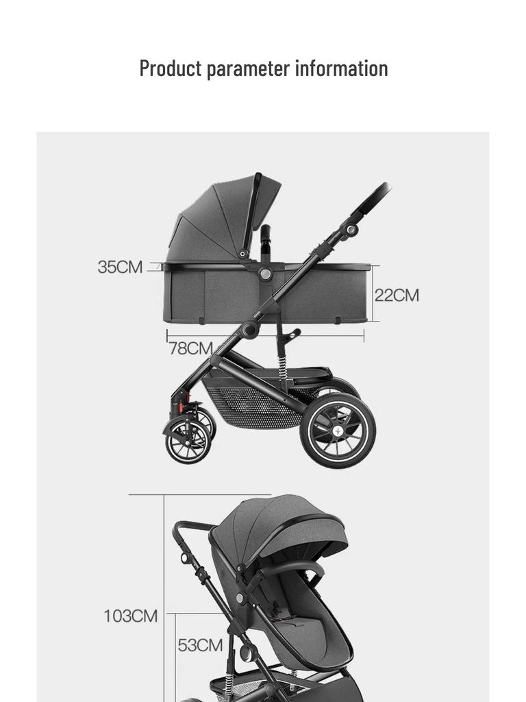 Легкая детская коляска двойного назначения: Высокая проходимость, Трансформируемая, Складная, и Двусторонняя.