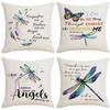 New Summer Dragonfly Quotes Printed Pillowcase Home Sofa Cushion Cover