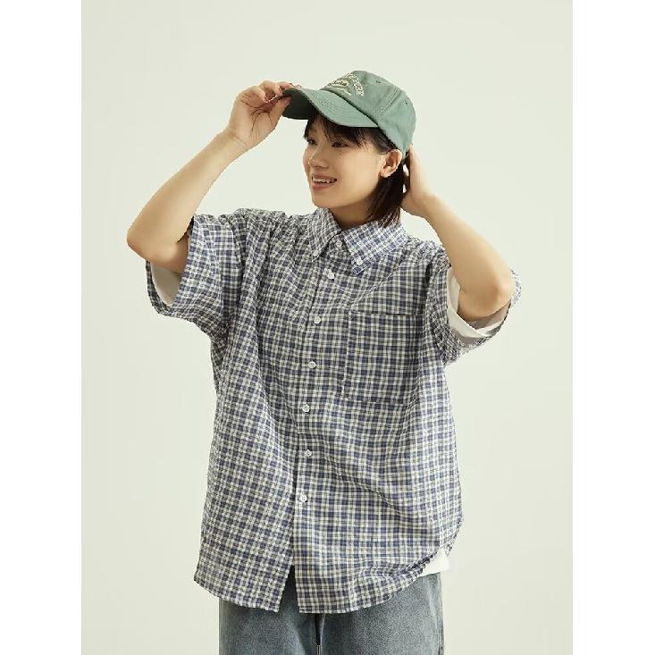 Мужская летняя рубашка с коротким рукавом, мужская ретро свободная повседневная рубашка с рукавом пять четвертей, модная брендовая рубашка для верхней одежды