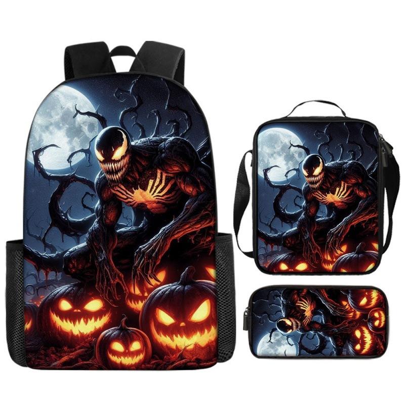 Spider-Man Backpack Set for Kids Toddler Halloween Backpack 3 Piece School Bag Street Style