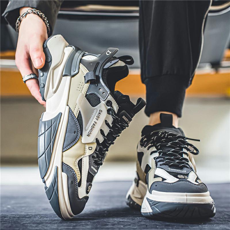 Модные мужские кроссовки 2024 года, дышащие, универсальные, повседневные, спортивные, толстая подошва, увеличивающая прочность, модные кроссовки для пап