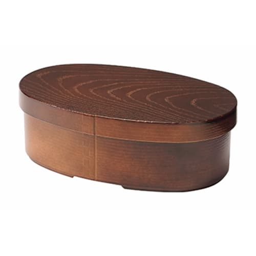 Kakusee Magewappa-style Bento Box, Oval, 500ml, Made In Japan, Dishwasher and Microwave Safe, Inner Lid with Elastic Band, Stylish, Slim, Single Tier,