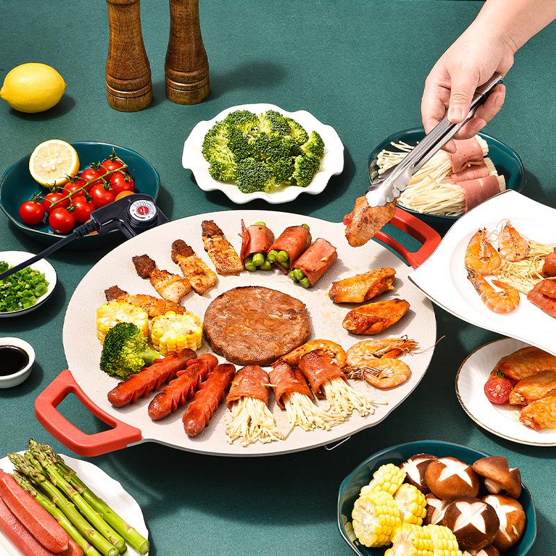 Корейский антипригарный бездымный многофункциональный электрический гриль для дома