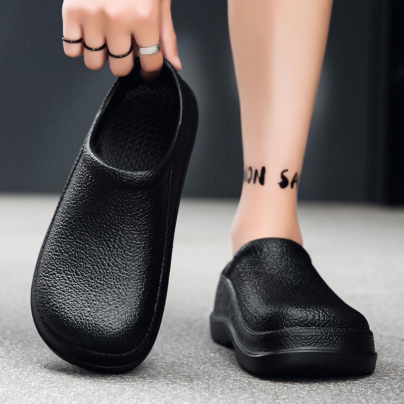 Fashion New Large Size Men's Waterproof Non-slip Chef Shoes Thick Soles Comfortable Fashion Leisure Sports Beach Shoes