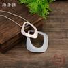New Hollow Geometric Square Snake Chain Long Pendant Women's Simple Irregular Hollow Square Long Necklace