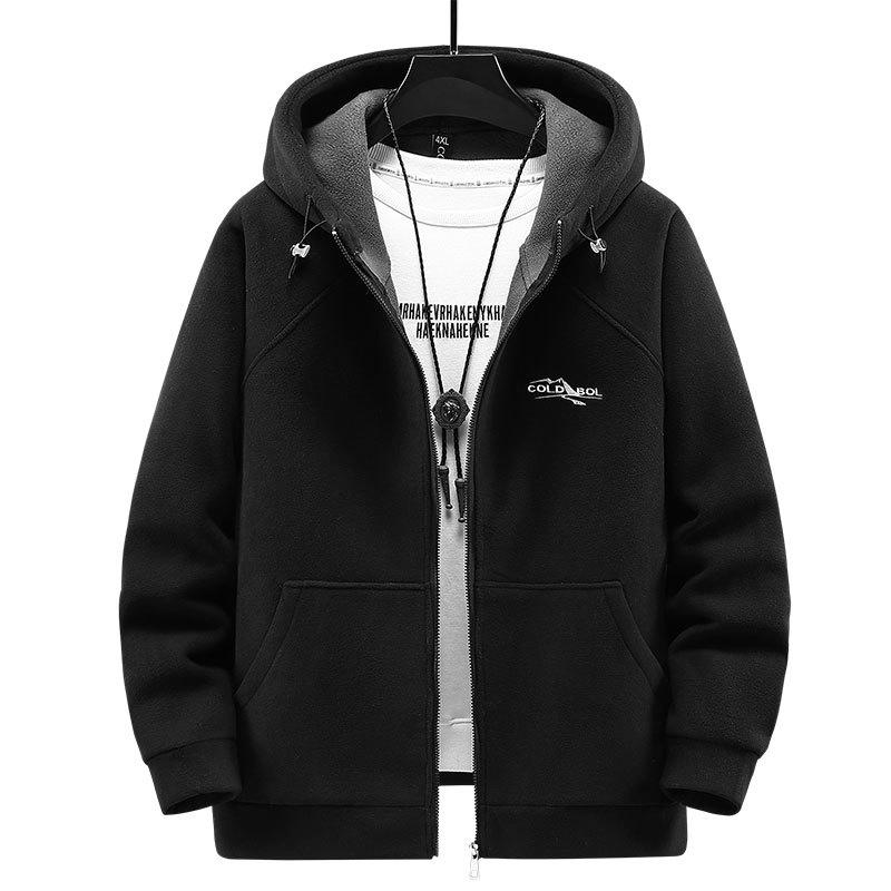 Men's Plus Size Thick Fleece Hooded Jacket - Extra Warm and Composite Design