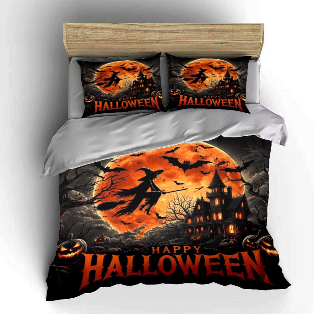 Halloween Themed Bedding Set Bedding set (1 duvet cover, 2 pillowcases, duvet not included)