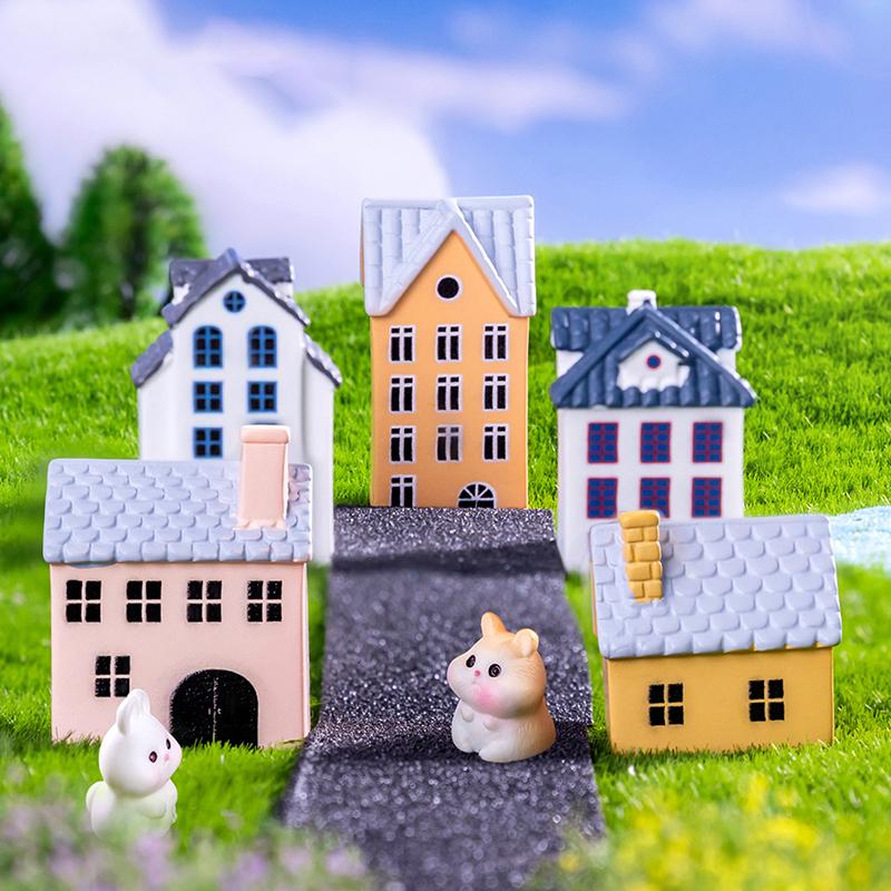 Милый креативный современный небольшой домик, ландшафтная фигурка, поделки, миниатюрная статуэтка, украшение для дома своими руками, небольшие украшения, подарки