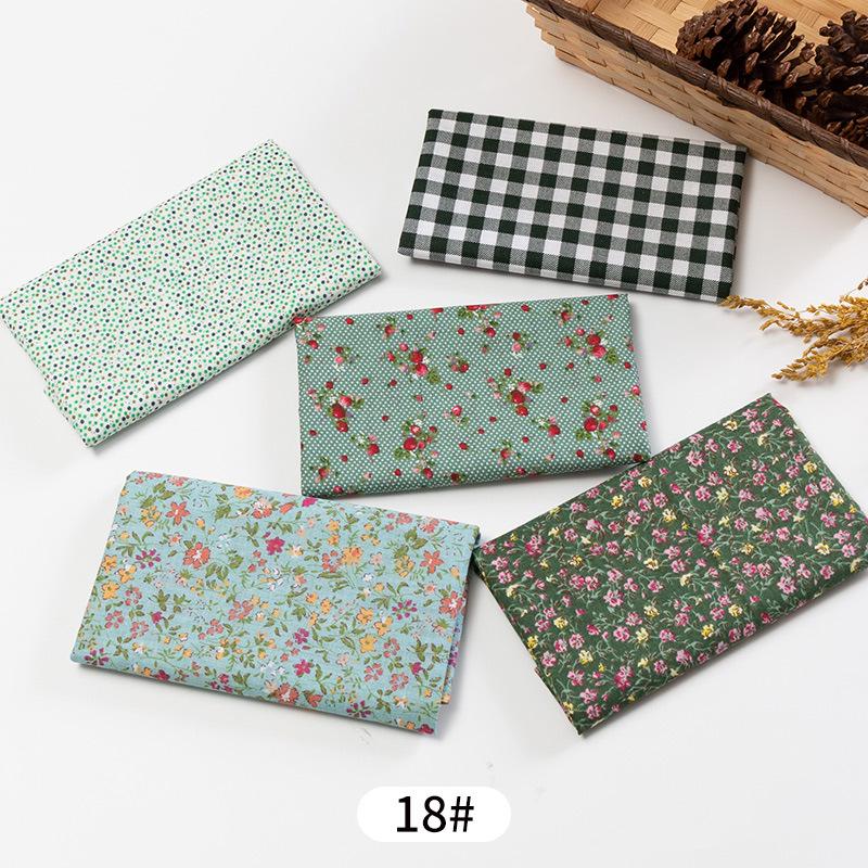 5pcs / Lot Printed Patchwork Cotton Fabric Doll Handmade Accessories Floral Fabrics for DIY
