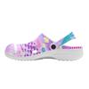 Unisex Printed White EVA Clogs Lightweight Breathable Slip On Garden Shoes Summer Beach Pool Bathroom Casual Sandals Shower Use