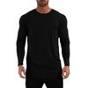 Muscleguys Mens Muscle Slim Fitted Running T-Shirts Autunm Cotton Long Sleeve Crewneck Gym Workout Plain Sports Fitness T Shirts