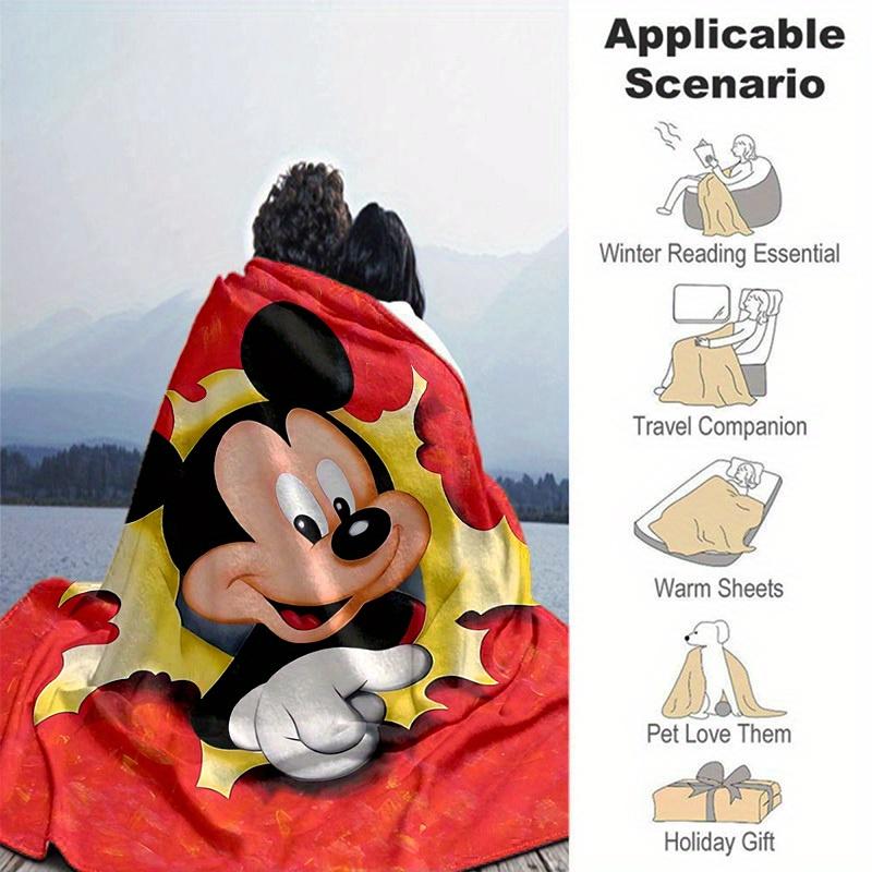 1pc. Mickey Mouse Cartoon Blanket, Soft Warm Throw for Home Decor, Gift Idea, All Seasons Use, Vibrant Colors, Cozy Bed Cover, Room Decorati
