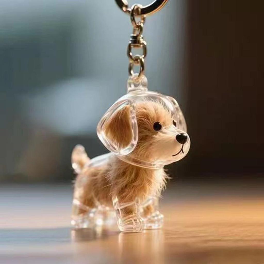 Подвеска-брелок для хранения щенка золотистого ретривера - Милый прозрачный шарм-рюкзак для памятной коллекции.