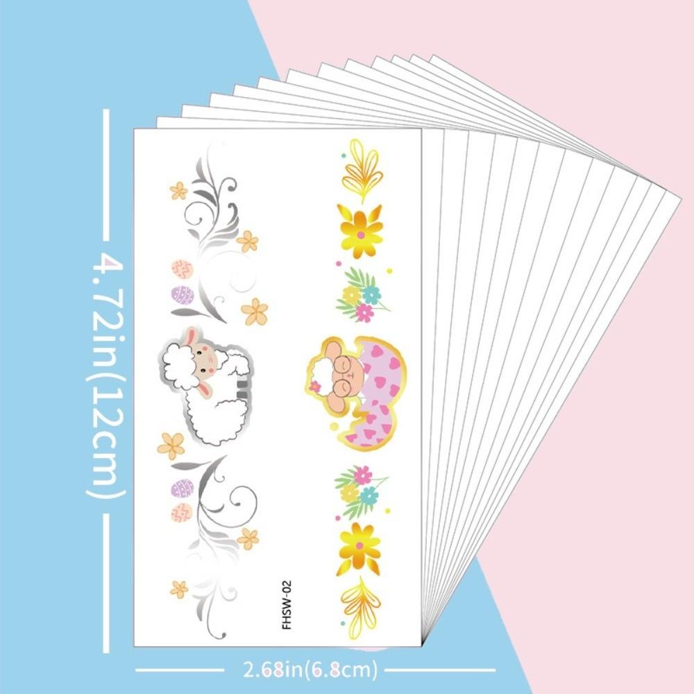 Wrist Arm Face Leg Face Temporary Tattoo Rabbit Carrot Eggs Flower Freckle Tattoo  Easter Day