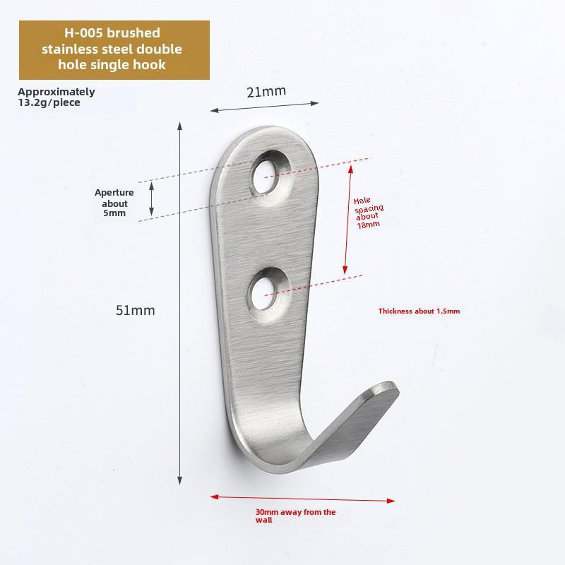 Black Stainless Steel Wall-Mounted Clothes Hook for Bathroom, Kitchen, or Door