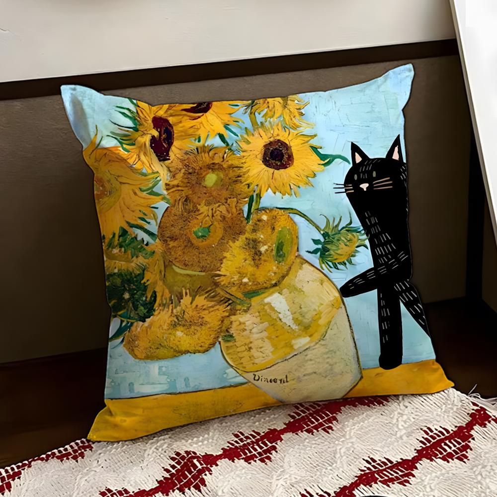 Vincent van GGogh Cushion Cover Reversible Soft Durable Pillow Cover Home Car MultiScene Use for Daily Comfort