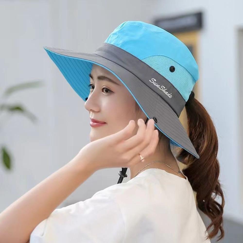 Trendy Fishing Cap Anti-Sun Sunscreen Hat Fashion Ponytail Hat Summer