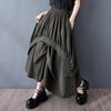 Black Plus Size High Waist Vintage Patchwork Summer Casual Loose Long for Woman Skirts Womens Skirt