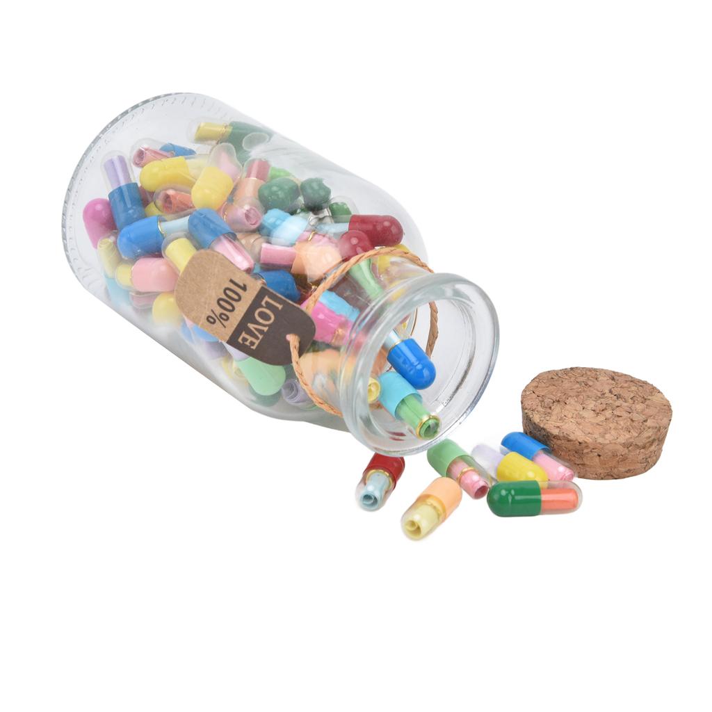 100pcs Pills Letters Message In A Bottle Love Letter Message for Couples Lovers Family Friends