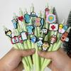 10 шт. Медицинские ручки серии Green, Быстросохнущие пластиковые шариковые ручки со средним стержнем, Подходят для медсестер и медицинских работников, Выдвижной механизм