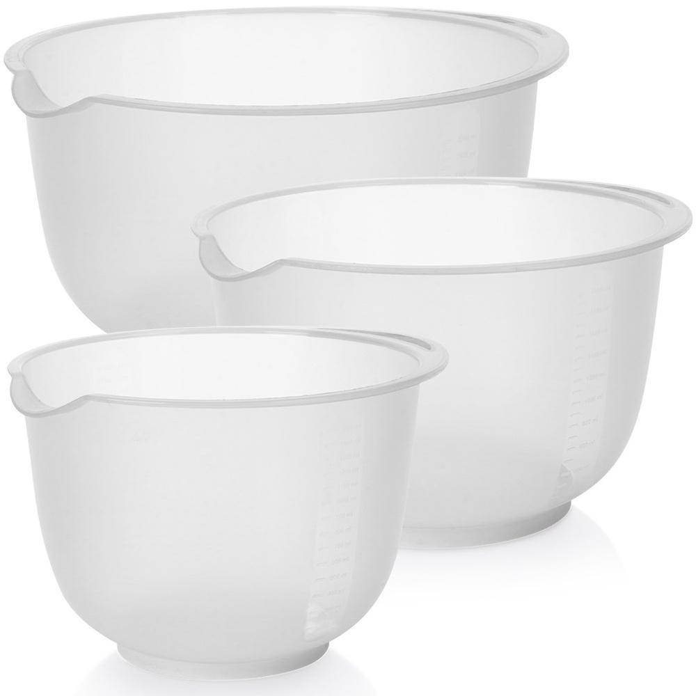 Non-Slip Kitchen Mixing Bowls with Measuring Scales 1.5L 2L 2.5L 3-Piece Set